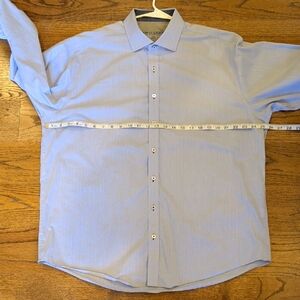 Twillory Tailored Fit Performance Blue 17.5 34-35 Dress Shirt